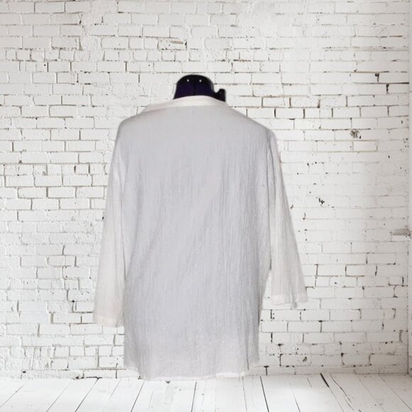 Analogy Woman Button Front Gauze Style Blouse Plus Size 2X - Picture 4 of 6